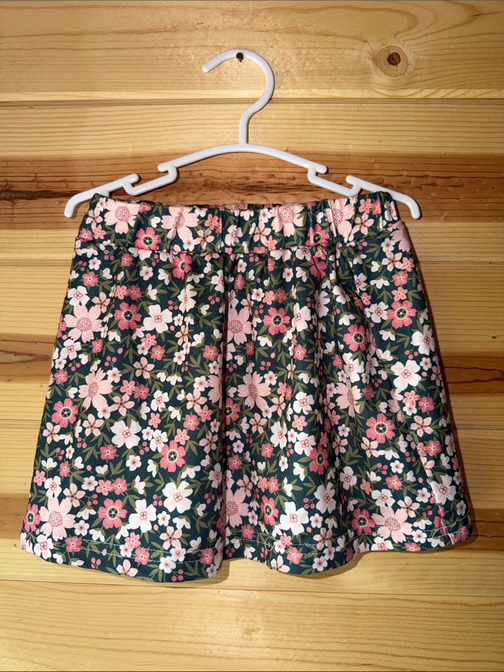 Floral A-Line Skirt in Pink and Green